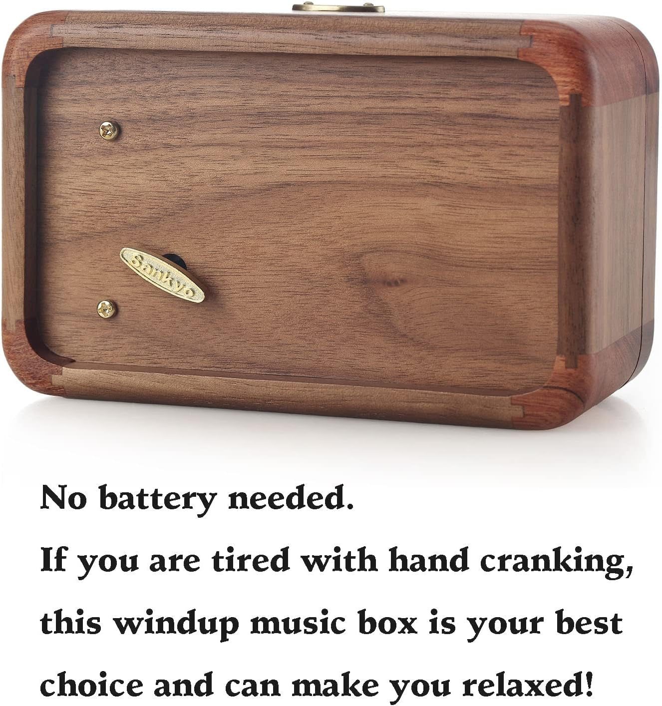 Vintage Wood Jewelry Box Music Box Trinket Box Keepsake Musical Boxs Gifts for Wedding Christmas Birthday Valentine'S Day (Walnut Wood + Rosewood Wood, Tune ; Can'T Help Falling in Love)