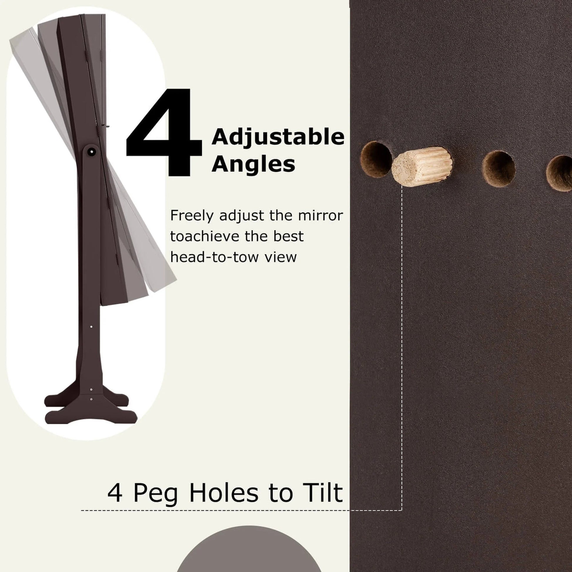 Contemporary MDF Jewelry Cabinet with LED Lights in Brown