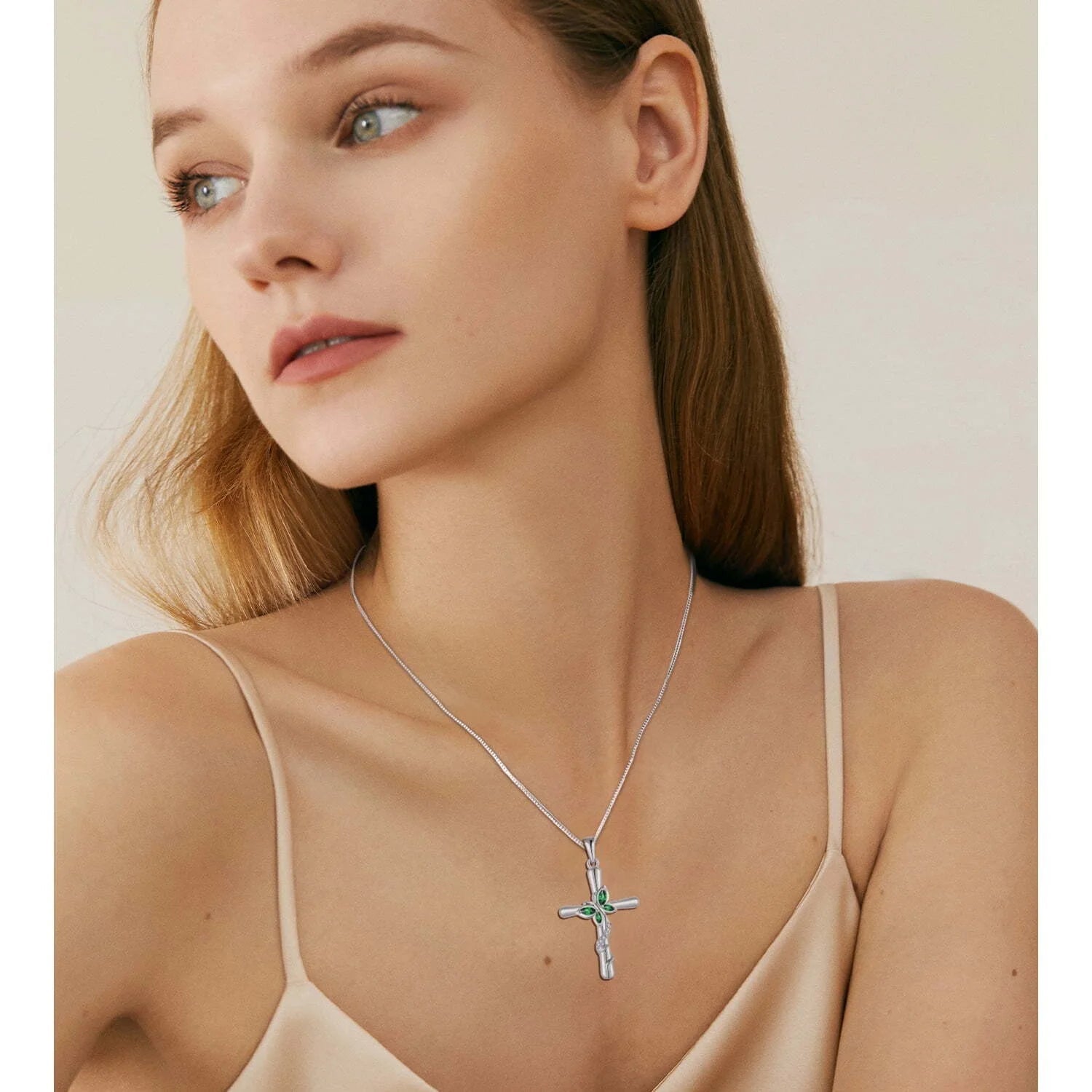 Butterfly and Cross Necklace 925 Sterling Silver Cubic Zirconia Jewelry Gifts for Women