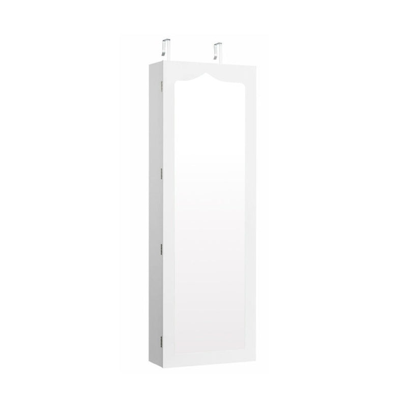 Door Hanging Mirror Jewelry Armoire with Full Length Mirror and 6 Drawers